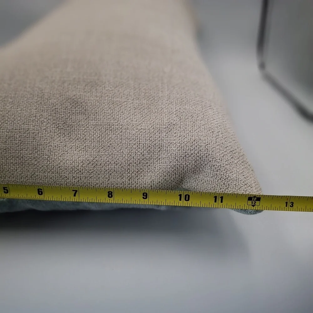 FLOOF Lumbar Pillow 15x24 Velvet Sage Green Geometric Dot Textured Feather Down